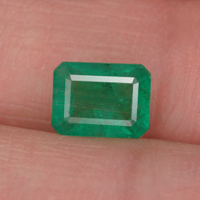 1.13 ct Green Emerald Gemstone, Emerald Gem in Octagon Facet Shape for Sale.