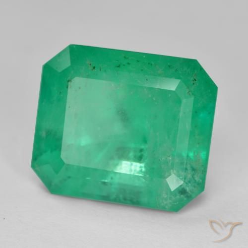 10.88 ct Green Emerald Stone, Natural Emerald in Octagon Step Cut Shape for Sale