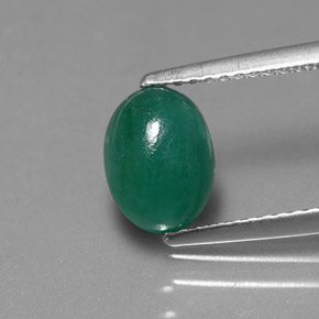 1.70 ct Green Emerald Gemstone, Emerald Gem in Oval Cabochon Shape for Sale.