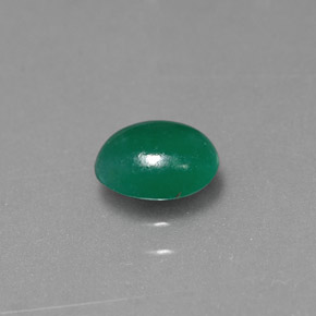 0.69 ct Green Emerald Stone, Natural Emerald in Oval Cabochon Shape for Sale