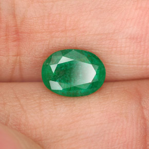 1.09 ct Green Emerald Stone, Natural Emerald in Oval Facet Shape for Sale