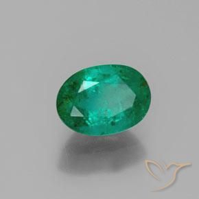 1.62 ct Green Emerald Stone, Natural Emerald in Oval Facet Shape for Sale