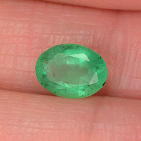 1.17 ct Green Emerald Stone, Natural Emerald in Oval Facet Shape for Sale