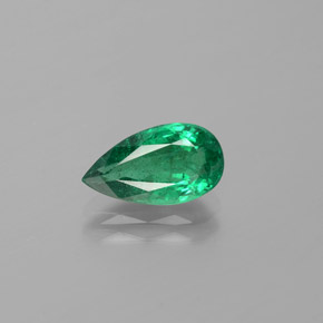 1.92 ct Green Emerald Gemstone, Emerald Gem in Pear Facet Shape for Sale.