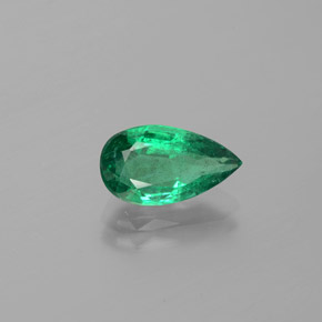 1.92 ct Green Emerald Stone, Natural Emerald in Pear Facet Shape for Sale