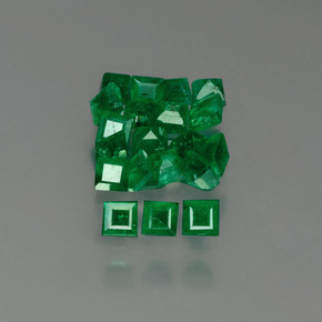 1.27 ct Green Emerald Gemstone, Emerald Gem in Square Facet Shape for Sale.