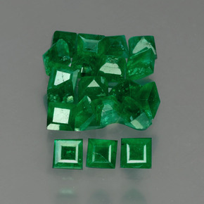 1.27 ct Green Emerald Stone, Natural Emerald in Square Facet Shape for Sale