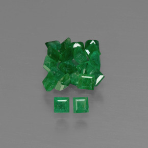 1.47 ct Green Emerald Gemstone, Emerald Gem in Square Facet Shape for Sale.