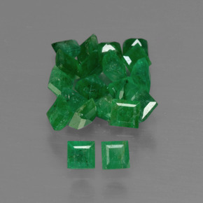 1.47 ct Green Emerald Stone, Natural Emerald in Square Facet Shape for Sale