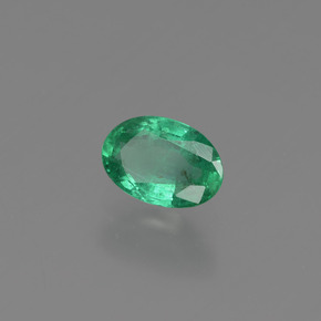 0.78 ct Green Emerald Stone, Natural Emerald in Oval Facet Shape for Sale