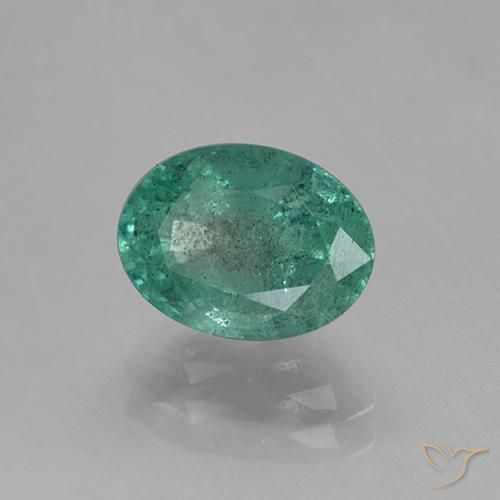 1.41 ct Green Emerald Stone, Natural Emerald in Oval Facet Shape for Sale
