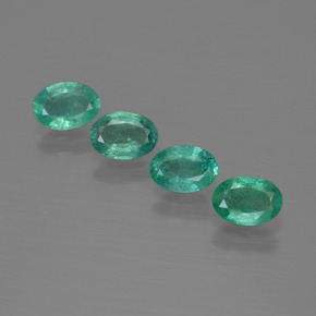 1.62 ctw Green Emerald Stones, Natural Emerald in Oval Facet Shape for Sale