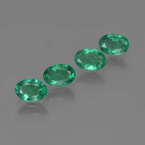 1.70 ctw Green Emerald Stones, Natural Emerald in Oval Facet Shape for Sale