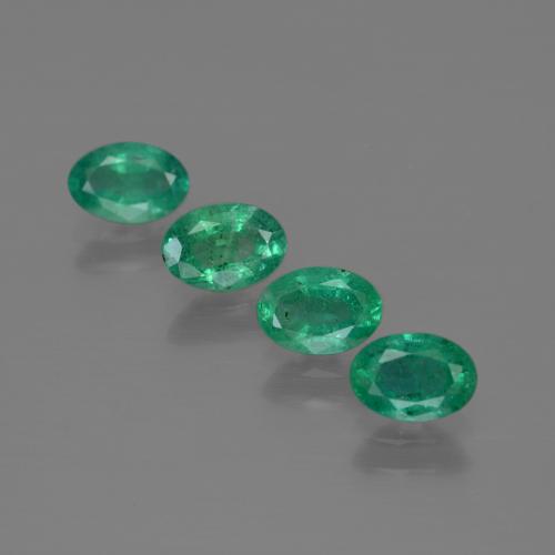 1.73 ctw Green Emerald Stones, Natural Emerald in Oval Facet Shape for Sale