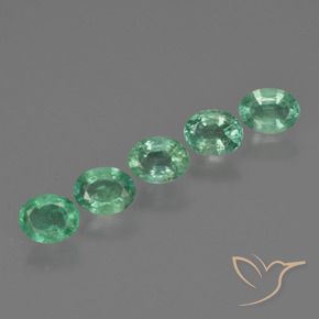 1.60 ctw Green Emerald Stones, Natural Emerald in Oval Facet Shape for Sale