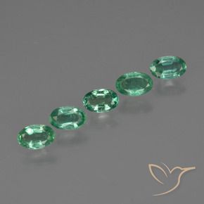 1.15 ctw Green Emerald Stones, Natural Emerald in Oval Facet Shape for Sale