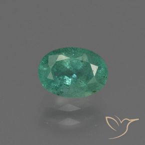 0.85 ct Green Emerald Stone, Natural Emerald in Oval Facet Shape for Sale