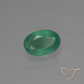 0.85 ct Green Emerald Stone, Natural Emerald in Oval Facet Shape for Sale
