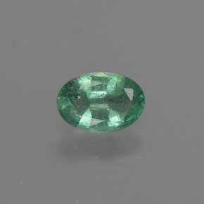 Verde azul Esmeralda Gema - 0.6ct Forma ovalada (ID: 412213)