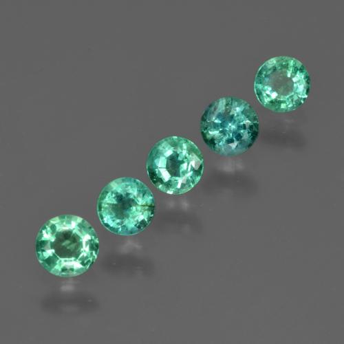 1.02 ctw Green Emerald Stones, Natural Emerald in Round Facet Shape for Sale