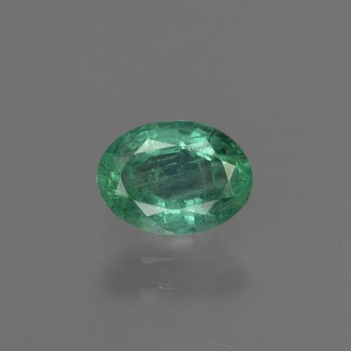 Bleu vert Émeraude gemme - 0.8ct Ovale facette (ID: 412296)