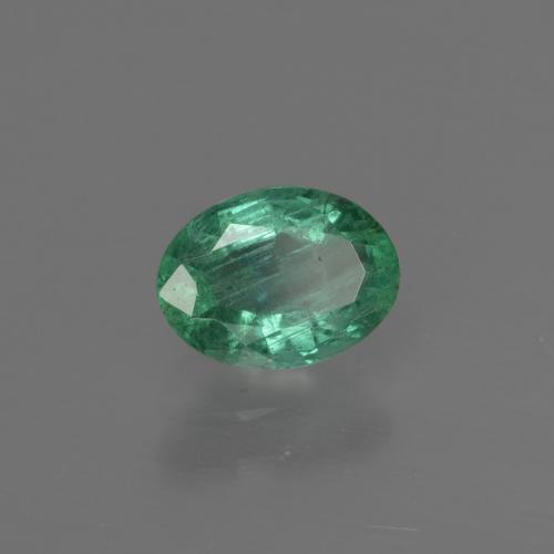 0.79 ct Green Emerald Stone, Natural Emerald in Oval Facet Shape for Sale