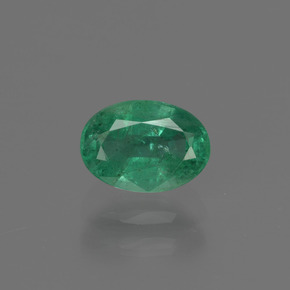 Blau-grün Smaragd Edelstein - 0.9ct Oval facettiert (ID: 412300)