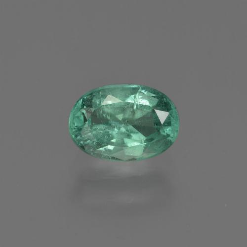 Голубовато-зеленый Изумруд Камень - 0.8ct Фасетный Овал (ID: 412328)