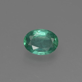 Голубовато-зеленый Изумруд Камень - 0.7ct Фасетный Овал (ID: 412333)