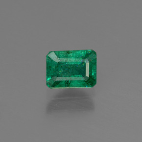 0.59 ct Green Emerald Gemstone, Emerald Gem in Octagon Facet Shape for Sale.