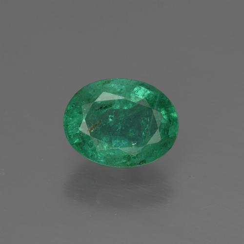 Medium Green Smeraldo Gem - 1ct Ovale sfaccettato (ID: 412583)