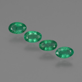 0.82 ct Green Emerald Gemstone, Emerald Gem in Oval Facet Shape for Sale.
