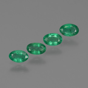 0.82 ct Green Emerald Stone, Natural Emerald in Oval Facet Shape for Sale