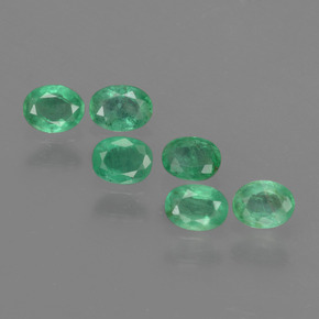 0.75 ct Green Emerald Gemstone, Emerald Gem in Oval Facet Shape for Sale.