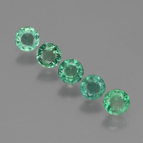 0.63 ct Green Emerald Gemstone, Emerald Gem in Round Facet Shape for Sale.