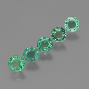 0.63 ct Green Emerald Stone, Natural Emerald in Round Facet Shape for Sale