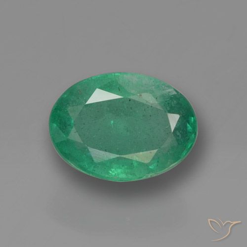 0.88ct Natural Cool Green Emerald, Oval, SI-I1