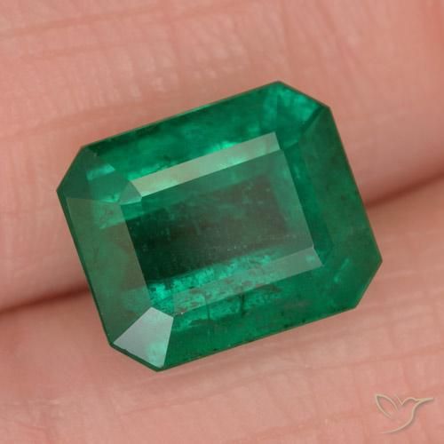 2.96 ct Green Emerald Stone, Natural Emerald in Octagon Step Cut Shape for Sale