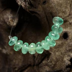 3.79 ctw Green Emerald Gemstones, Emerald Gems in Rondelle Shape for Sale.