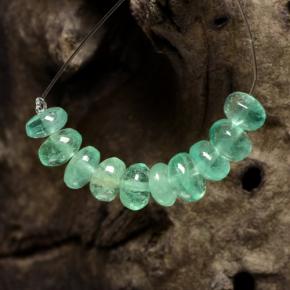 3.79 ctw Green Emerald Stones, Natural Emerald in Rondelle Shape for Sale
