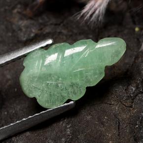 2.06 ct Green Emerald Stone, Natural Emerald in Fantasy Carved Leaf Shape for Sale