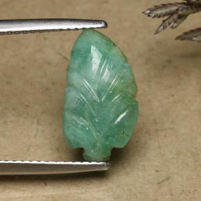 3.2ct Fantasy Carved Leaf Green Emerald for sale thumb image of 3.2ct Fantasy Carved Leaf Green Emerald (ID: 492004)