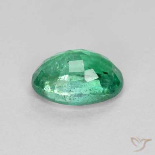 Emerald Gemstone in 7 x 5 mm (calibrated) Size for Sale, Emerald Stone in Light Green Color