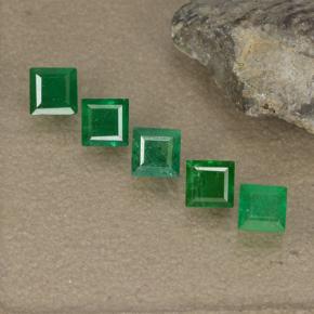 0.70 ctw Green Emerald Gemstones, Emerald Gems in Square Step-Cut Shape for Sale.