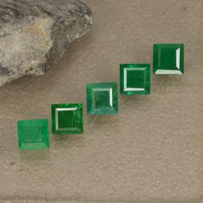 0.70 ctw Green Emerald Stones, Natural Emerald in Square Step-Cut Shape for Sale