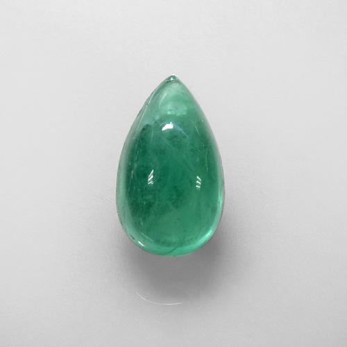 Vert bleuâtre Émeraude gemme - 2.4ct Poire cabochon (ID: 498375)