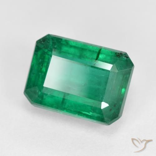 3.82 ct Green Emerald Stone, Natural Emerald in Octagon Step Cut Shape for Sale