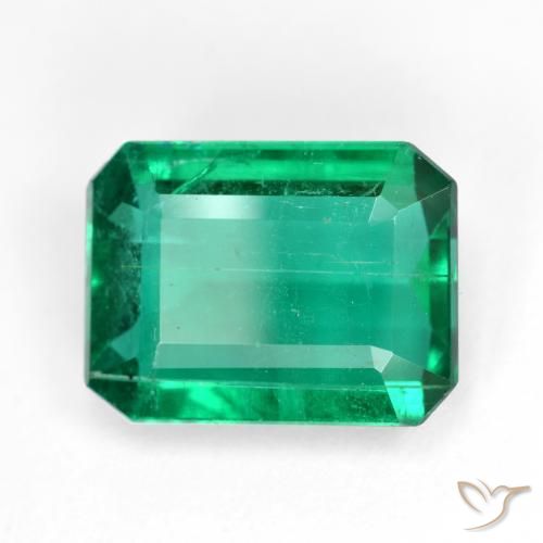 5.54 ct Green Emerald Stone, Natural Emerald in Octagon Step Cut Shape for Sale