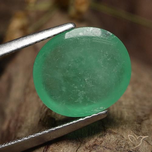 Emerald Gemstone in 12.5 x 11 mm Size for Sale, Emerald Stone in Bright Green Color