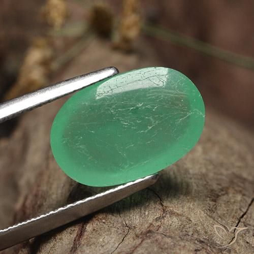 Emerald Gemstone in 14 x 9 mm (calibrated) Size for Sale, Emerald Stone in Light Green Color